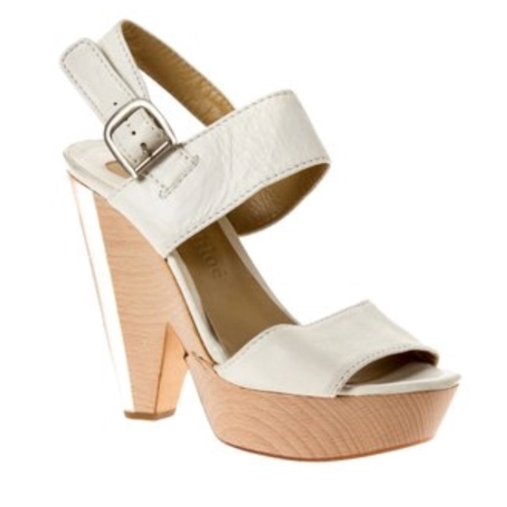Chloe Lucite Platform Chunky Heel Sandal